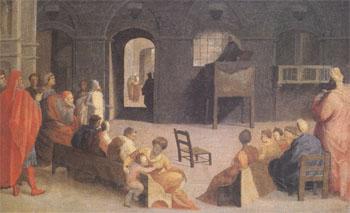 Domenico Beccafumi San Bernardino of Siena Preaching (mk05) Norge oil painting art